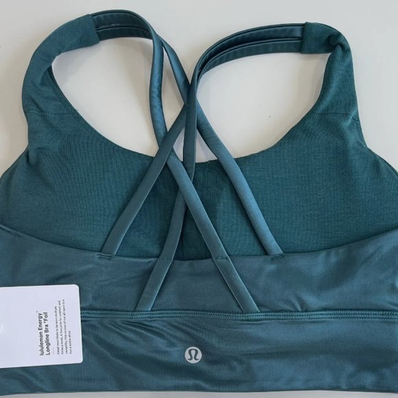 Lululemon Energy Longline Bra Foil Storm Teal Size 8 - Picture 1 of 4
